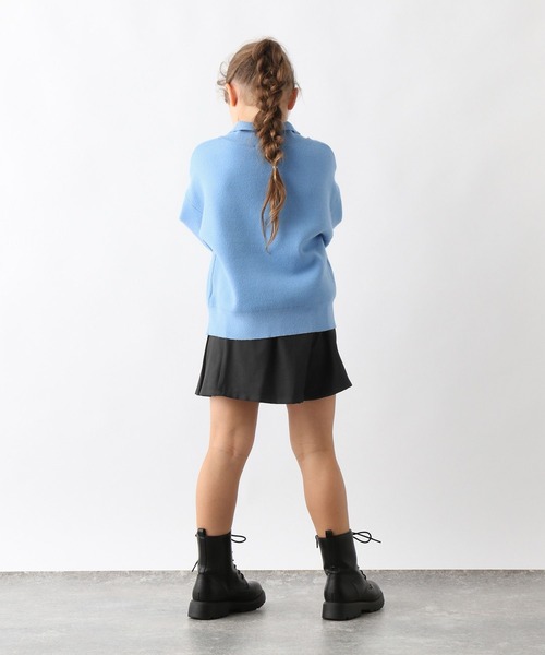 GLOBAL WORK(グローバルワーク)の「メルティハーフZIPニットプルオーバー/593432(ニット/セーター・キッズ・ブルー系その他/オフホワイト・140cm/160cm/150cm/130cm)」の12枚目の写真