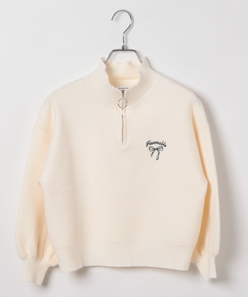 GLOBAL WORK(グローバルワーク)の「メルティハーフZIPニットプルオーバー/593432(ニット/セーター・キッズ・ブルー系その他/オフホワイト・140cm/160cm/150cm/130cm)」の15枚目の写真