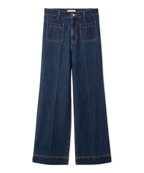 パッチポケットデザインシガレットデニムパンツ（デニムパンツ）｜Mila