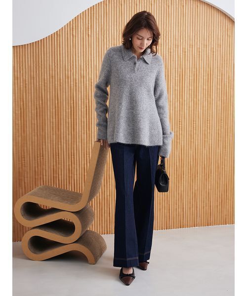 パッチポケットデザインシガレットデニムパンツ（デニムパンツ）｜Mila