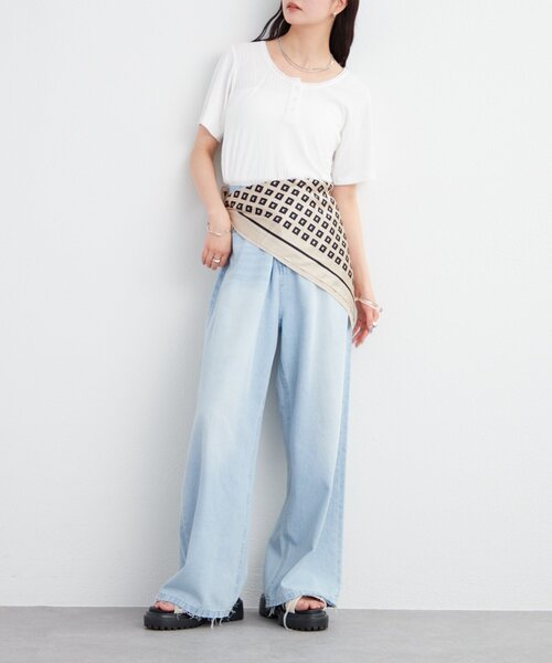 mystic(ミスティック)の「【3サイズ展開】カットオフオーバーダイデニム(デニムパンツ・レディース・ブルー/ブルー系その他2・2/0/1)」の19枚目の写真