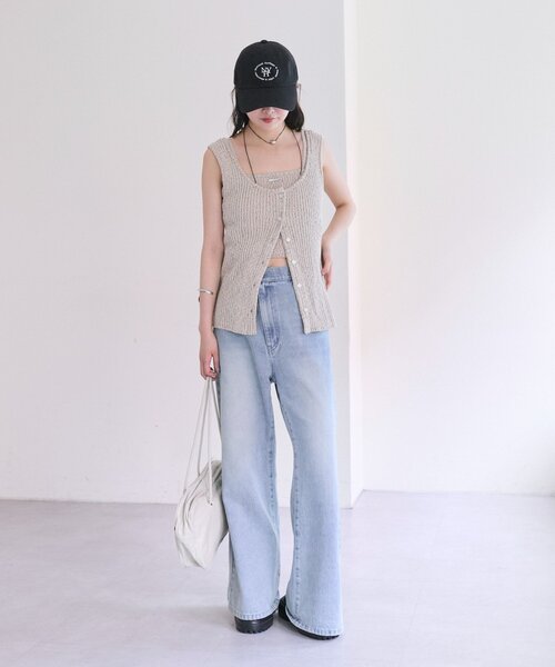 mystic(ミスティック)の「【3サイズ展開】カットオフオーバーダイデニム(デニムパンツ・レディース・ブルー/ブルー系その他2・2/0/1)」の21枚目の写真