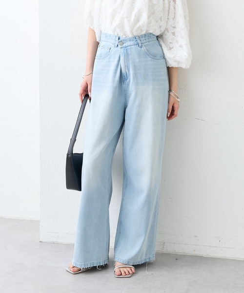 mystic(ミスティック)の「【3サイズ展開】カットオフオーバーダイデニム(デニムパンツ・レディース・ブルー/ブルー系その他2・2/0/1)」の3枚目の写真