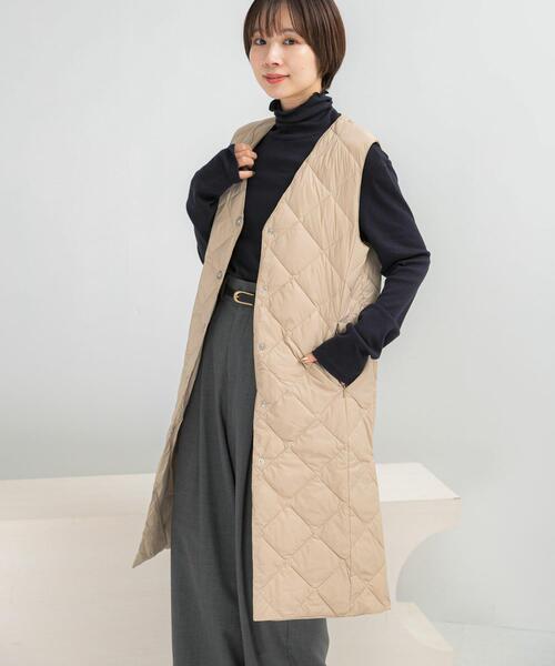 URBAN RESEARCH ROSSO WOMEN(アーバンリサーチ ロッソ)の「TAION VNECK LONG DOWN GILET(ダウンベスト・レディース・ブラウン/ベージュ/ブラック/オフホワイト・MEDIUM/LARGE)」の15枚目の写真