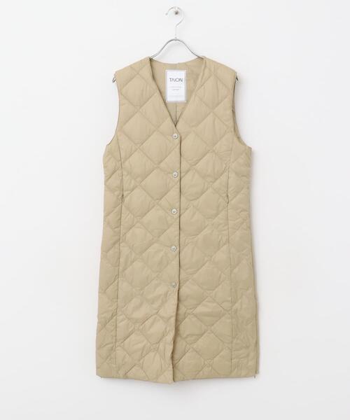 ☆cocoa☆【 TAION 】LONG DOWN GILET ダウンベスト ベスト TAION VNECK LONG DOWN GILET レディース