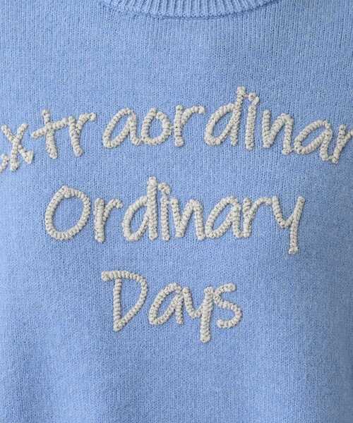 Dessin（デッサン）の「【洗える】ペイント風刺繍入り配色ラインニット（ニット/セーター・レディース・グレー/ライトブルー/ホワイト系・03/02/01/00）」の7枚目の写真
