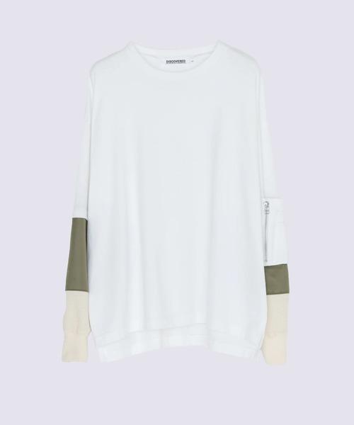 DISCOVERED（ディスカバード）の「【DISCOVERED/ディスカバード】SWITCH SLEEVE CUTSEWN（Tシャツ/カットソー・メンズ・ホワイト/ブラック・FREE）」の2枚目の写真