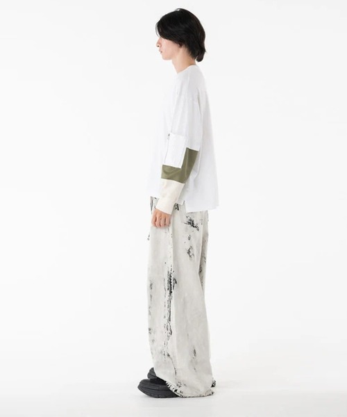 DISCOVERED（ディスカバード）の「【DISCOVERED/ディスカバード】SWITCH SLEEVE CUTSEWN（Tシャツ/カットソー・メンズ・ホワイト/ブラック・FREE）」の7枚目の写真