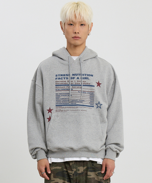 HOODHOOD(フッドフッド)の「Girl Stress Nutrition フードグレー(パーカー・レディース・その他・2/1)」の2枚目の写真