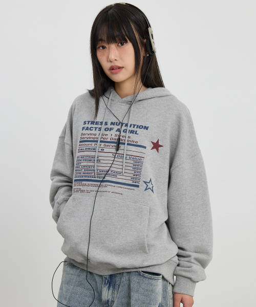 HOODHOOD(フッドフッド)の「Girl Stress Nutrition フードグレー(パーカー・レディース・その他・2/1)」の3枚目の写真