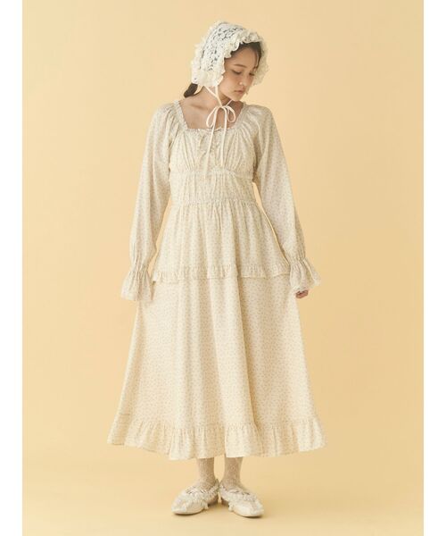 merry jenny（メリージェニー）の「petit flower ribbonワンピース（ワンピース・レディース・オフホワイト/クリーム/ブラック・FREE）」の11枚目の写真