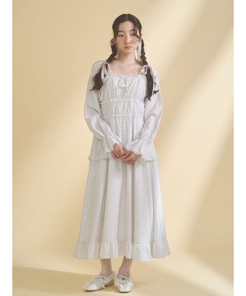 merry jenny（メリージェニー）の「petit flower ribbonワンピース（ワンピース・レディース・オフホワイト/クリーム/ブラック・FREE）」の17枚目の写真