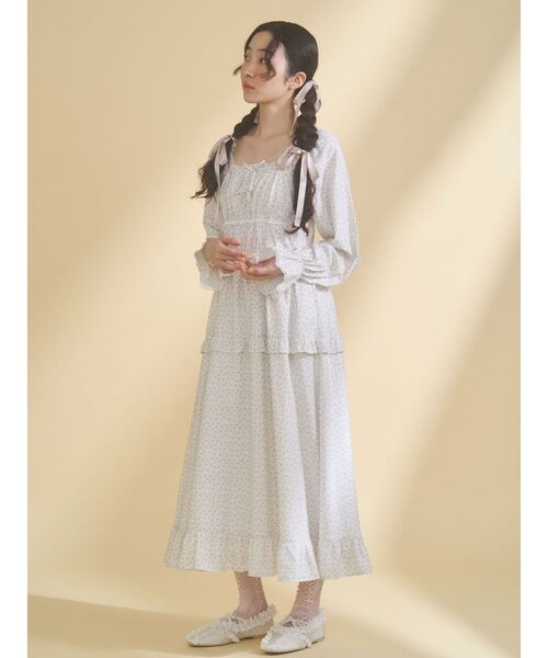 merry jenny（メリージェニー）の「petit flower ribbonワンピース（ワンピース・レディース・オフホワイト/クリーム/ブラック・FREE）」の18枚目の写真