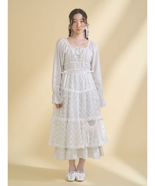 merry jenny（メリージェニー）の「petit flower ribbonワンピース（ワンピース・レディース・オフホワイト/クリーム/ブラック・FREE）」の20枚目の写真