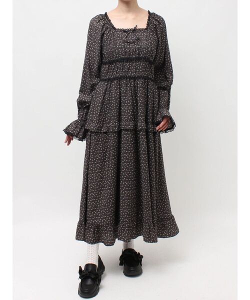 merry jenny（メリージェニー）の「petit flower ribbonワンピース（ワンピース・レディース・オフホワイト/クリーム/ブラック・FREE）」の8枚目の写真