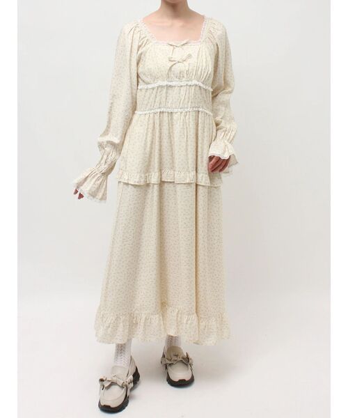 merry jenny（メリージェニー）の「petit flower ribbonワンピース（ワンピース・レディース・オフホワイト/クリーム/ブラック・FREE）」の9枚目の写真