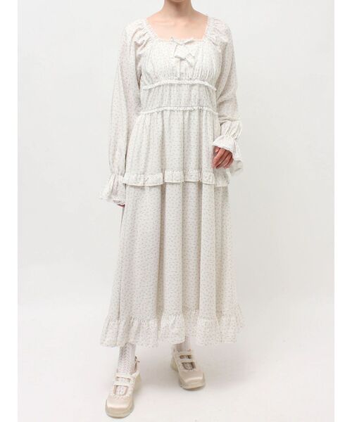merry jenny（メリージェニー）の「petit flower ribbonワンピース（ワンピース・レディース・オフホワイト/クリーム/ブラック・FREE）」の10枚目の写真