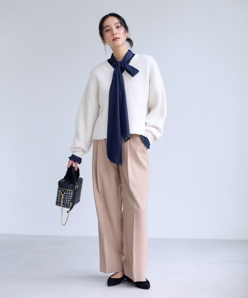 VIS（ビス）の「チェックアソートシャギーニットカーディガン/セットアップ対応（カーディガン/ボレロ・レディース・ネイビー/グレー/オフホワイト・FREE）」の16枚目の写真