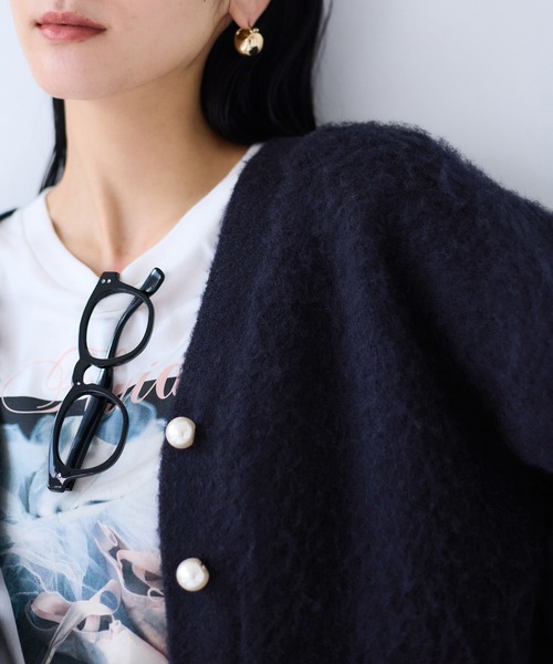 VIS（ビス）の「チェックアソートシャギーニットカーディガン/セットアップ対応（カーディガン/ボレロ・レディース・ネイビー/グレー/オフホワイト・FREE）」の22枚目の写真