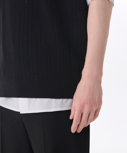 MUSINSA STANDARD（ムシンサスタンダード）の「クロシェクルーネックニットベスト[ブラック]（ベスト・メンズ・その他・SMALL/MEDIUM/LARGE/X-LARGE/XX-LARGE）」の5枚目の写真
