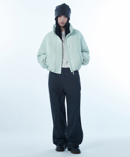 MUSINSA STANDARD WOMAN（ムシンサスタンダードウーマン）の「ウィメンズデイリープファーショートパディングジャケット[ペイルミント]（ダウンジャケット/コート・レディース・その他・SMALL/MEDIUM/LARGE/X-SMALL）」の4枚目の写真