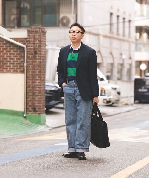 MUSINSA STANDARD（ムシンサスタンダード）の「ストライプラグビーシャツ[ブラック/レッド]（ポロシャツ・メンズ・その他・MEDIUM/LARGE/X-LARGE/XX-LARGE）」の9枚目の写真