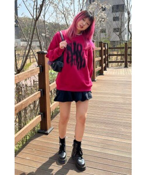 SLOWACID（スローアシッド）の「ブラーリーロゴスウェットシャツ[ディープピンク]（スウェット・レディース・その他・LARGE/MEDIUM/SMALL/X-LARGE）」の4枚目の写真