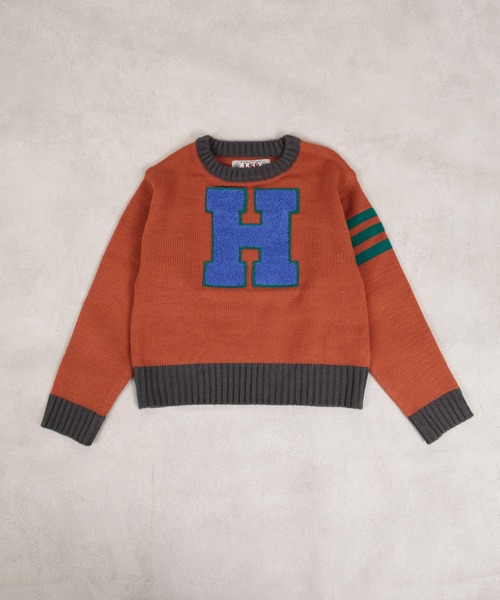 Life Support Products（ライフサポートプロダクツ）の「【マシンウォッシャブル】レタードニット（ニット/セーター・キッズ・パープル/オレンジ/ブルー/アイボリー/チャコール・90/100/110/120/80/130/140/150/95）」の15枚目の写真