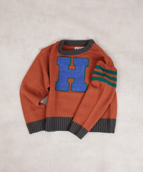 Life Support Products（ライフサポートプロダクツ）の「【マシンウォッシャブル】レタードニット（ニット/セーター・キッズ・パープル/オレンジ/ブルー/アイボリー/チャコール・90/100/110/120/80/130/140/150/95）」の14枚目の写真