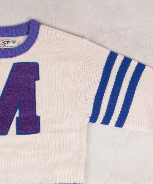 Life Support Products（ライフサポートプロダクツ）の「【マシンウォッシャブル】レタードニット（ニット/セーター・キッズ・パープル/オレンジ/ブルー/アイボリー/チャコール・90/100/110/120/80/130/140/150/95）」の21枚目の写真