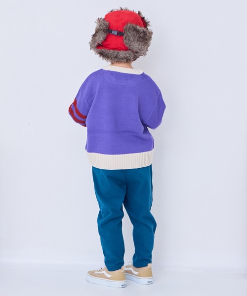 Life Support Products（ライフサポートプロダクツ）の「【マシンウォッシャブル】レタードニット（ニット/セーター・キッズ・パープル/オレンジ/ブルー/アイボリー/チャコール・90/100/110/120/80/130/140/150/95）」の13枚目の写真