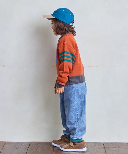 Life Support Products（ライフサポートプロダクツ）の「【マシンウォッシャブル】レタードニット（ニット/セーター・キッズ・パープル/オレンジ/ブルー/アイボリー/チャコール・90/100/110/120/80/130/140/150/95）」の20枚目の写真