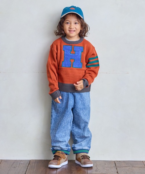 Life Support Products（ライフサポートプロダクツ）の「【マシンウォッシャブル】レタードニット（ニット/セーター・キッズ・パープル/オレンジ/ブルー/アイボリー/チャコール・90/100/110/120/80/130/140/150/95）」の17枚目の写真