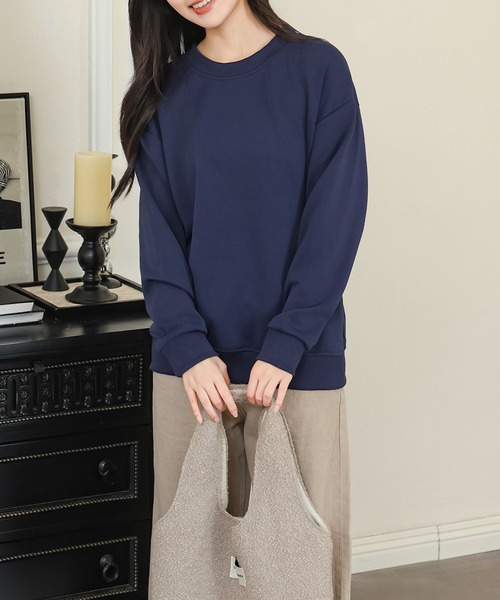 セール】ラウンドネック オーバーサイズ 長袖 スウェット プルオーバー