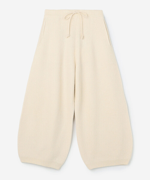 UNFIL（アンフィル）の「UNFIL | ウールコットン リブニット ワイドパンツ WOMEN（その他パンツ・レディース・オフホワイト/ブラック系その他・1）」の3枚目の写真