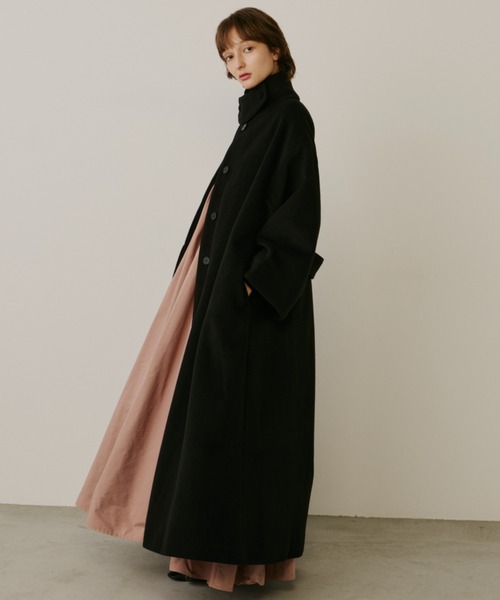 PERNA ペルナ ロングコート サイズL PERNA（ペルナ）の「スタンドカラーロングコート（ステンカラーコート