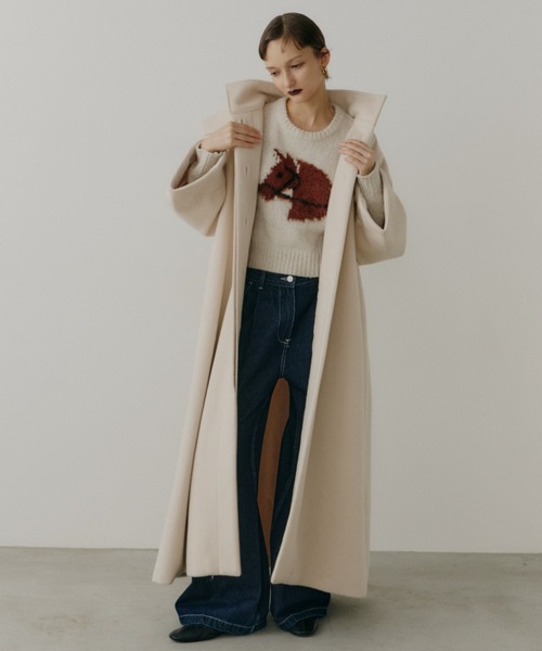 PERNA（ペルナ）の「スタンドカラーロングコート（ステンカラーコート
