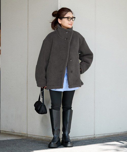 JOURNAL STANDARD(ジャーナルスタンダード)の「《追加2》エコファーショートブルゾン(ブルゾン・レディース・チャコールグレー/ブラウン・FREE)」の3枚目の写真