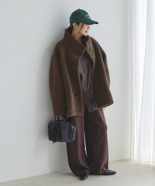 JOURNAL STANDARD(ジャーナルスタンダード)の「《追加2》エコファーショートブルゾン(ブルゾン・レディース・チャコールグレー/ブラウン・FREE)」の4枚目の写真