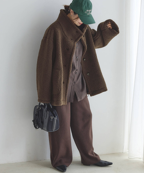 JOURNAL STANDARD(ジャーナルスタンダード)の「《追加2》エコファーショートブルゾン(ブルゾン・レディース・チャコールグレー/ブラウン・FREE)」の10枚目の写真