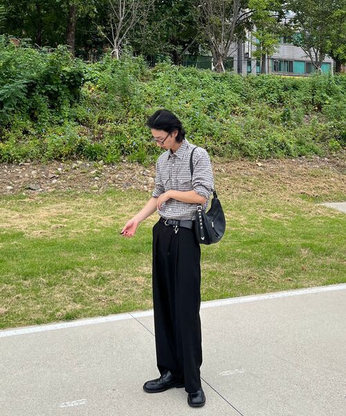 P.IN.O(ピインオ)の「9130 ワンタックセミワイドスラックス-黒(スラックス・メンズ・ブラック・MEDIUM/LARGE/X-LARGE/SMALL)」の6枚目の写真