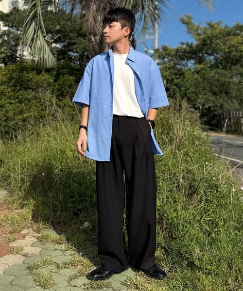 P.IN.O(ピインオ)の「9130 ワンタックセミワイドスラックス-黒(スラックス・メンズ・ブラック・MEDIUM/LARGE/X-LARGE/SMALL)」の12枚目の写真