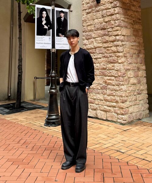 P.IN.O(ピインオ)の「9130 ワンタックセミワイドスラックス-黒(スラックス・メンズ・ブラック・MEDIUM/LARGE/X-LARGE/SMALL)」の13枚目の写真