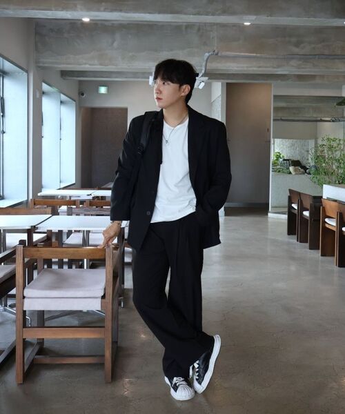 P.IN.O(ピインオ)の「9130 ワンタックセミワイドスラックス-黒(スラックス・メンズ・ブラック・MEDIUM/LARGE/X-LARGE/SMALL)」の14枚目の写真