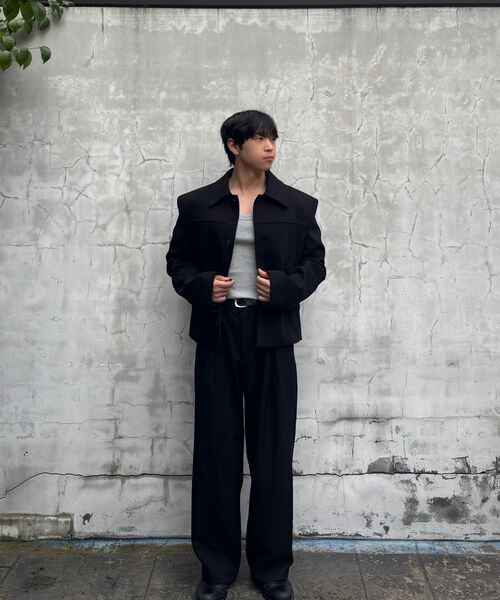 P.IN.O(ピインオ)の「9130 ワンタックセミワイドスラックス-黒(スラックス・メンズ・ブラック・MEDIUM/LARGE/X-LARGE/SMALL)」の21枚目の写真