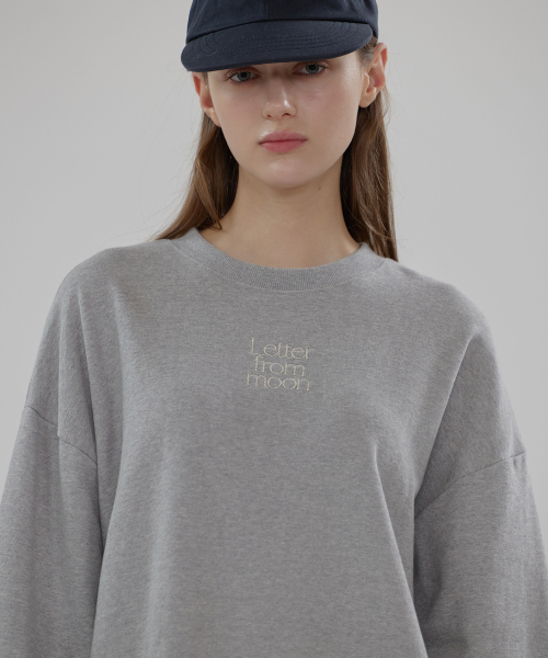 LETTER FROM MOON(レターフロムムーン)の「ロゴシルバー刺繍スウェットシャツ(メランジグレー)(スウェット・レディース・その他・FREE)」の3枚目の写真