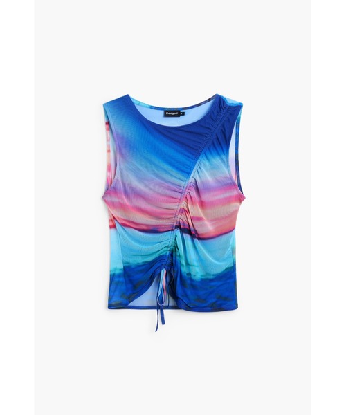 Desigual(デシグアル)の「グラデーションシャーリングノースリーブトップス(Tシャツ/カットソー・レディース・ブルー・S/M/L/XL)」の2枚目の写真