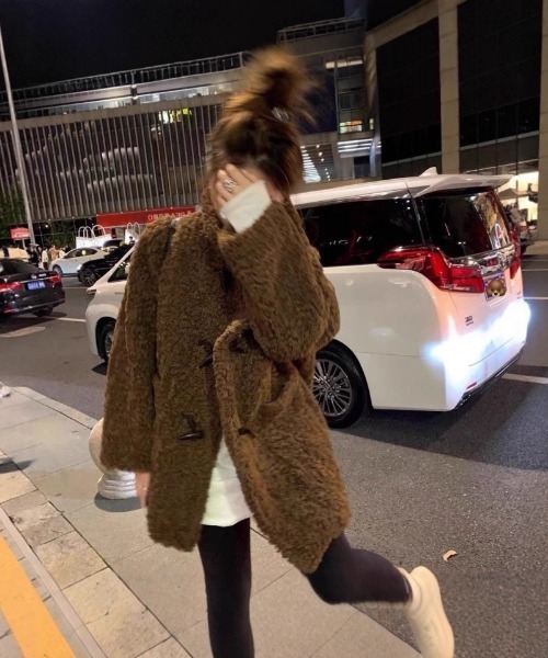Ritzy（リッツィー）の「もこもこ トグルボタン スタンドカラー ボアコート（その他アウター・レディース・モカ・L/M）」の3枚目の写真