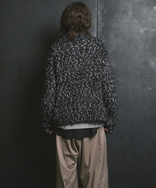 MAISON SPECIAL（メゾンスペシャル）の「《UNISEX》Slub Yarn Prime-Over Collared Cardigan/スラブヤーンプライムオーバー襟付きカーディガン【MAISON SPECIAL/メゾンスペシャル】（カーディガン/ボレロ・メンズ・ライトグリーン/チャコールグレー/ブラック・0/1/2）」の14枚目の写真