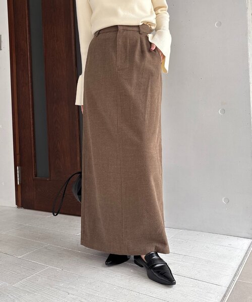 CAPRICIEUX LE'MAGE（カプリシューレマージュ）の「ピーチタッチIラインスカート（スカート・レディース・ブラウン/ホワイト系その他/ベージュ・36/38/PS）」の20枚目の写真